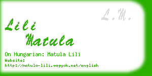 lili matula business card